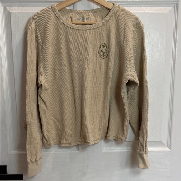 Sportiqe Tops - Beige Long Sleeve Top